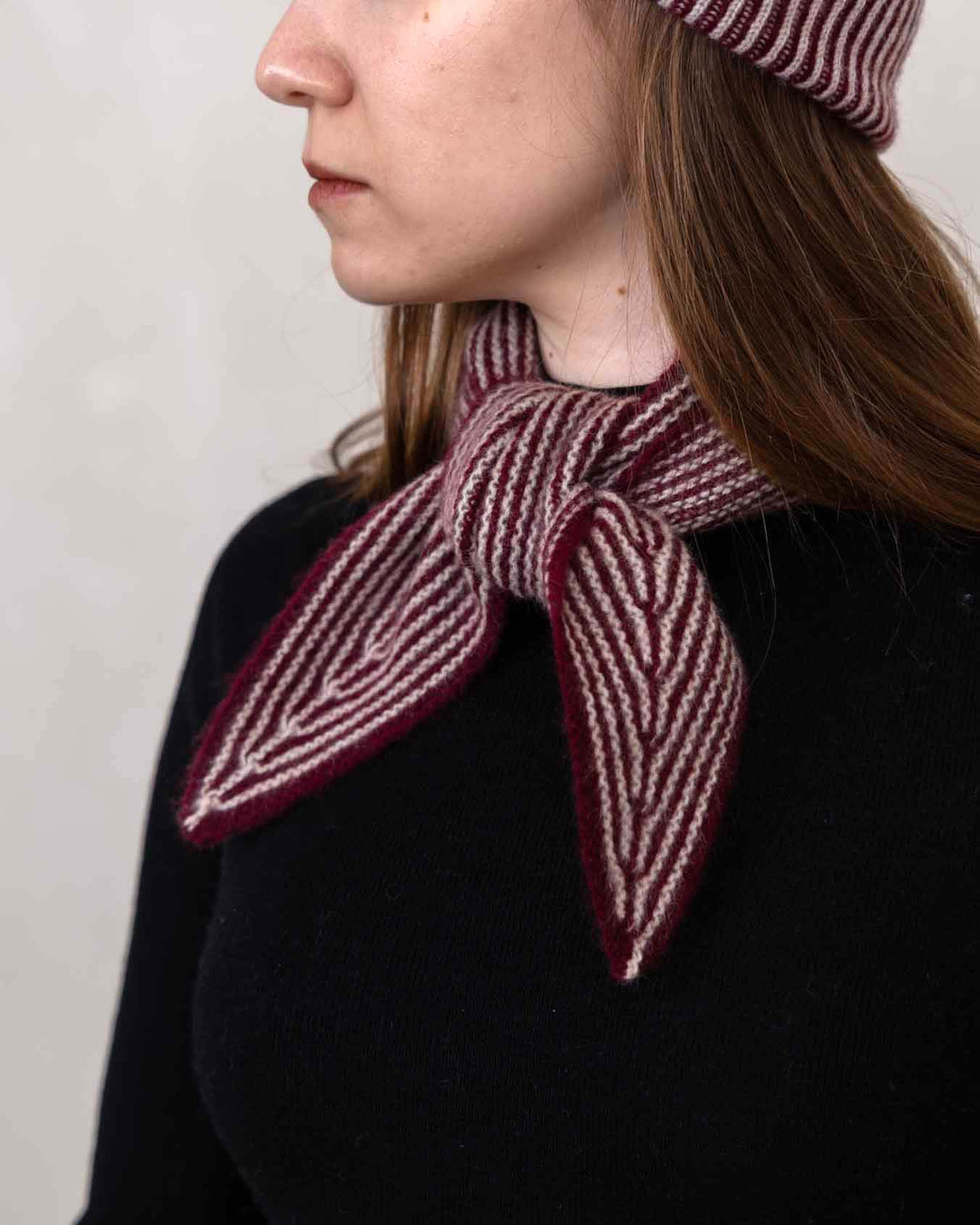 Striped Neck Tie - Wine