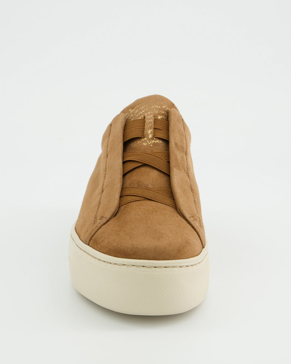 Suede Pull On Trainers - Brown