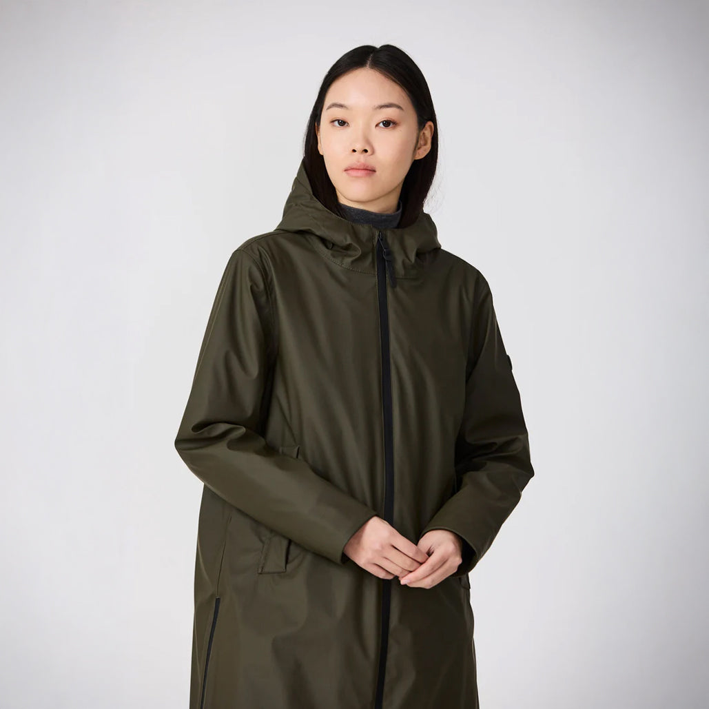 Tormenta Long Rain Coat - Khaki