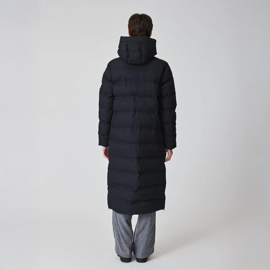 Snestorm Long Side Zip Puffa Coat - Dark Navy