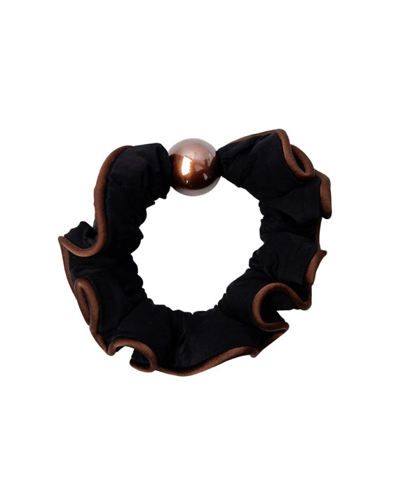Teresa Mini Satin Scrunchie - Black