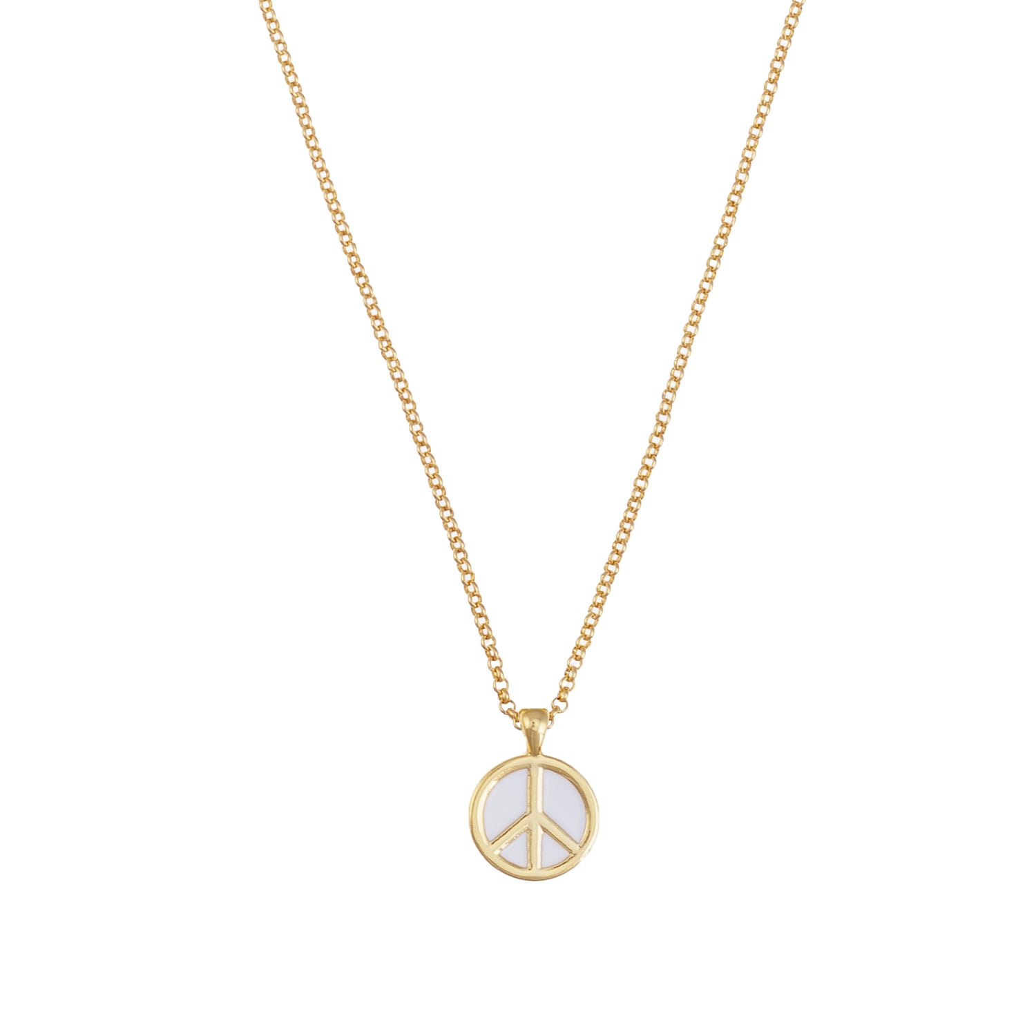 Peace Pendant Necklace - White