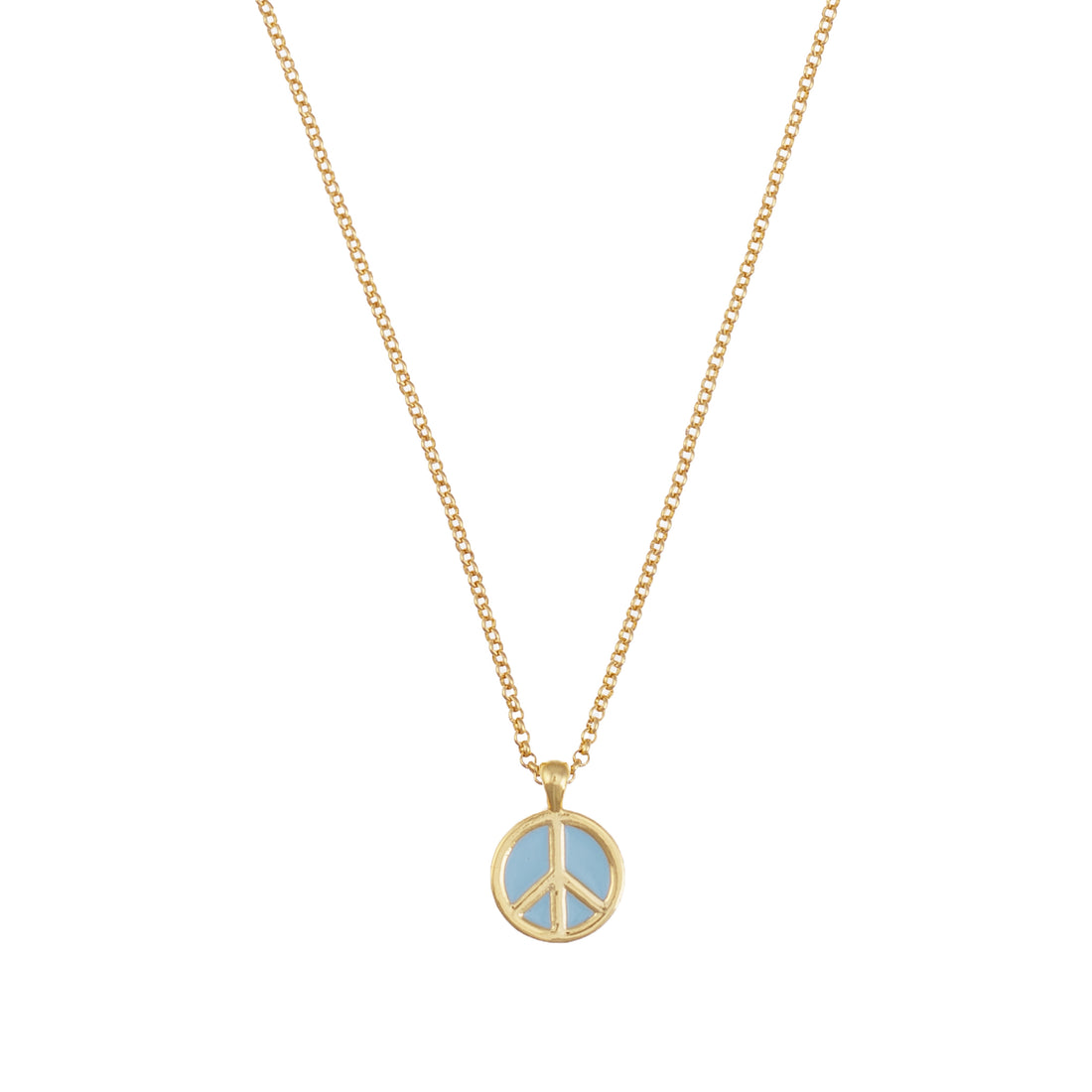 Peace Pendant Necklace - Blue