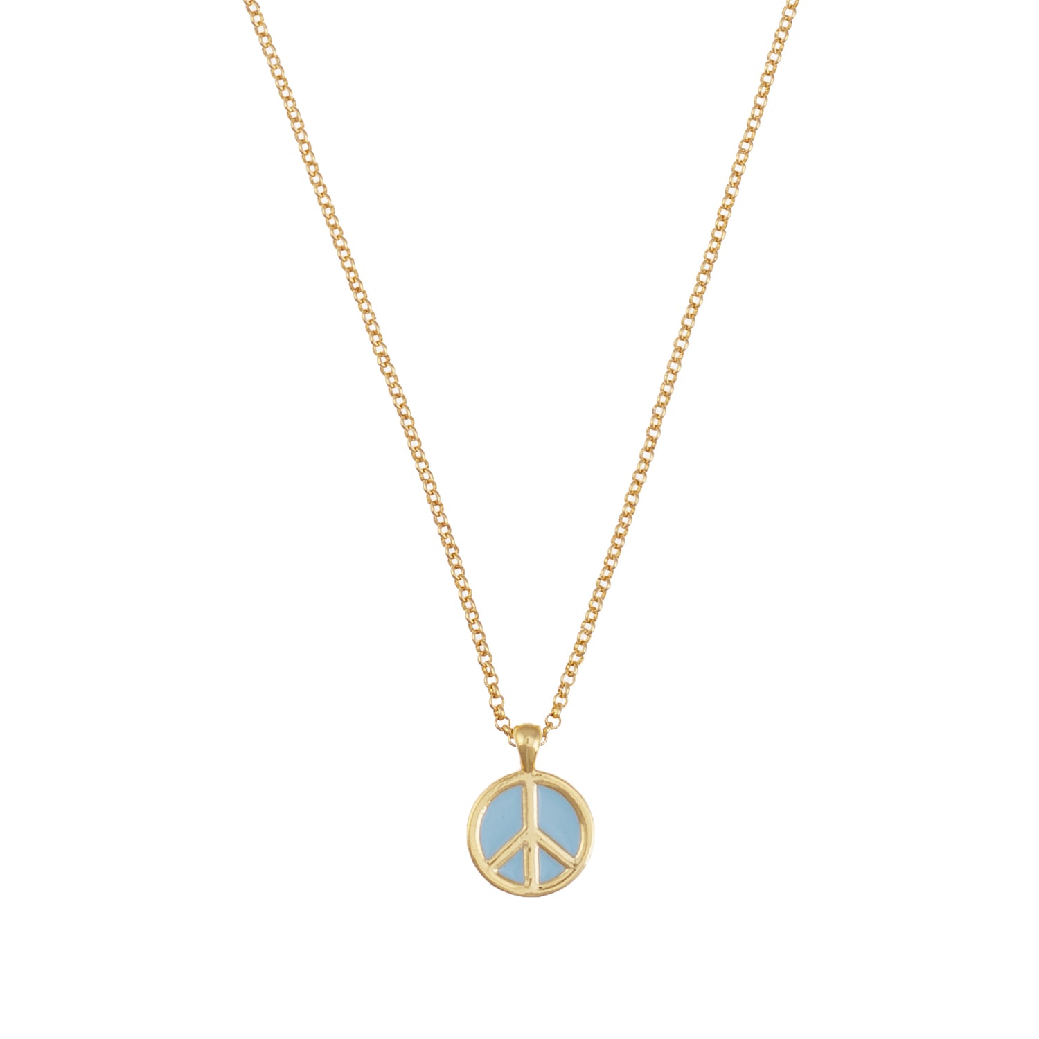 Peace Pendant Necklace - Blue