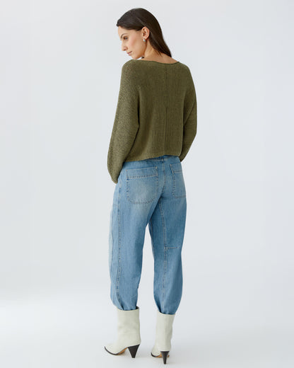 Tape Yarn Jumper - Green Garden