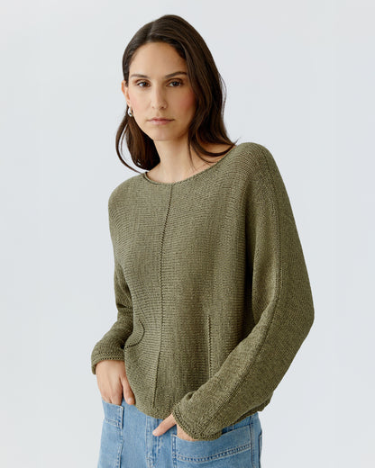 Tape Yarn Jumper - Green Garden