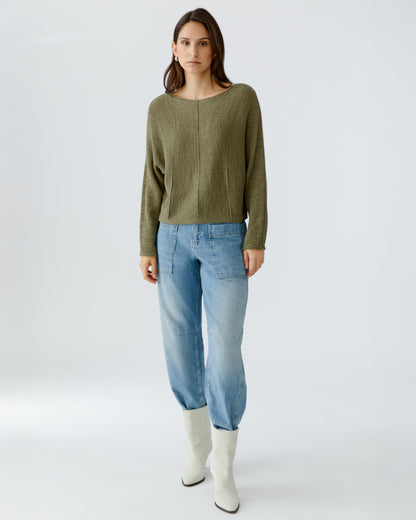 Tape Yarn Jumper - Green Garden