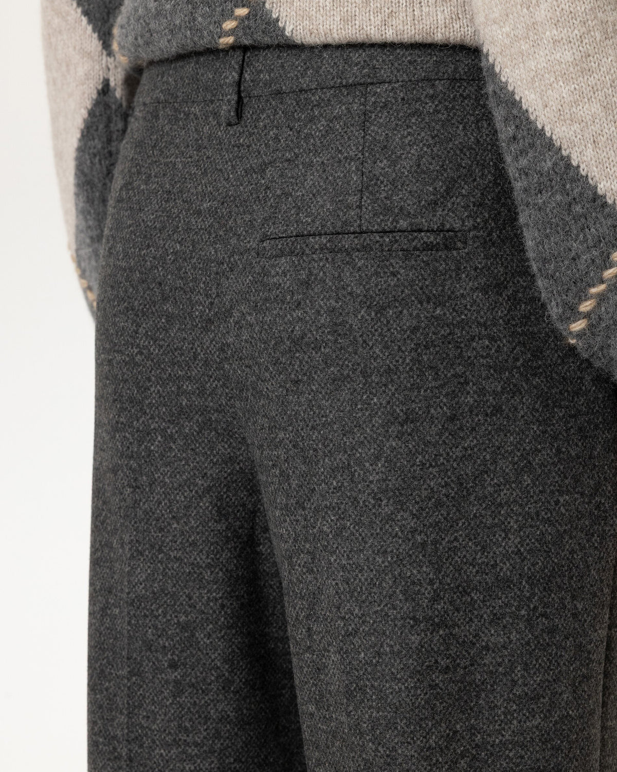 Tapered Punto Milano Trousers - Anthracite