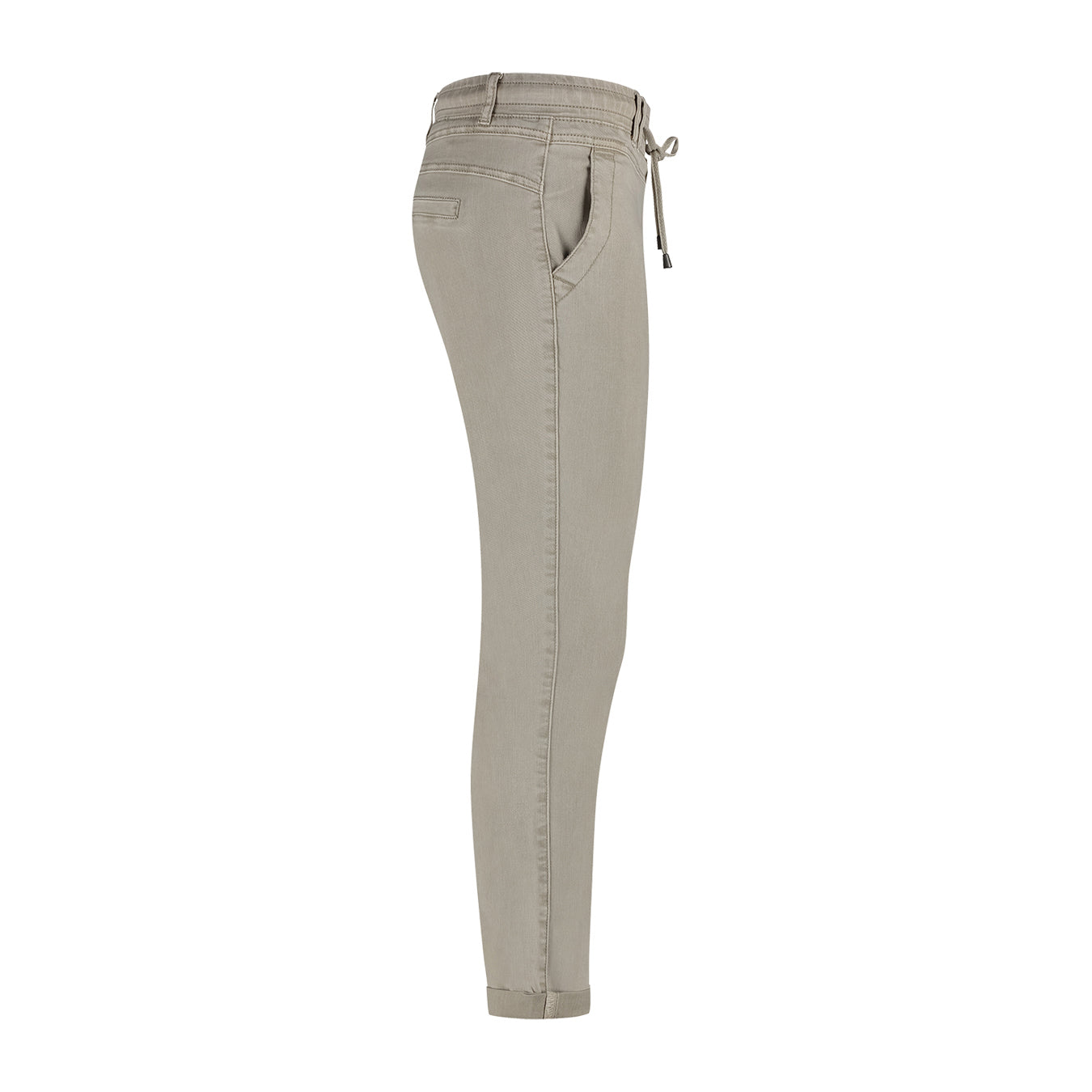 Tessy Cropped Slub-Twill Trousers - Pebble