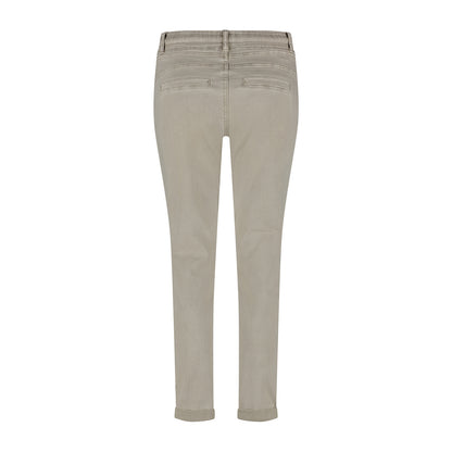 Tessy Cropped Slub-Twill Trousers - Pebble