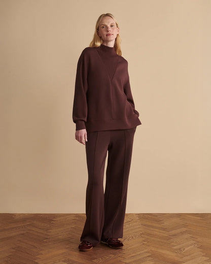 The Wide Leg Pant 30 - Deep Mahogany