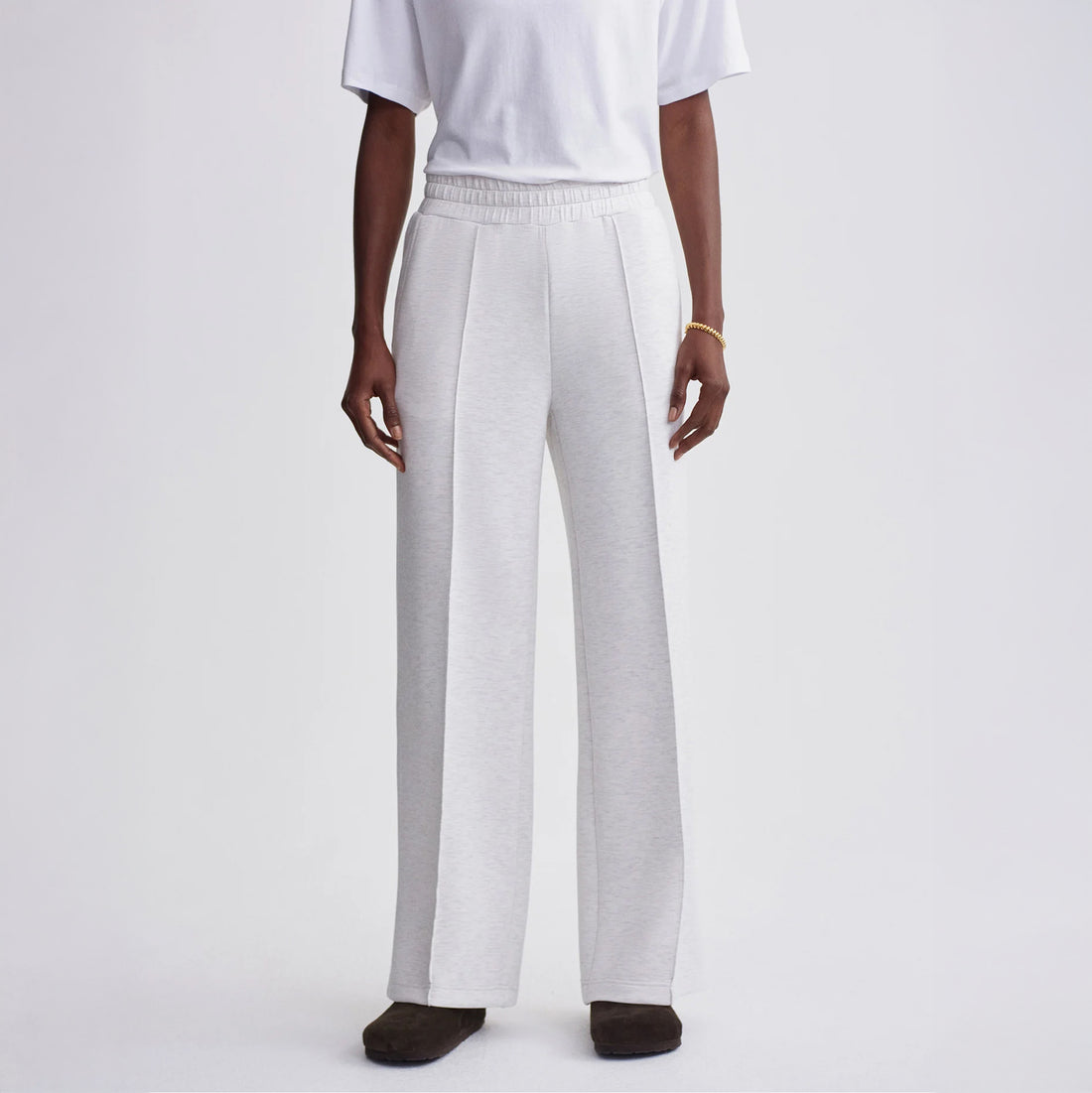 The Wide Leg Pant 30 - Ivory Marl