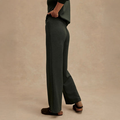 The Wide Leg Pant 30 - Olive Marl