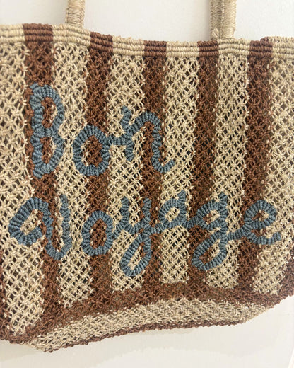 Barry Stripe Bon Voyage Jute Bag - Brown