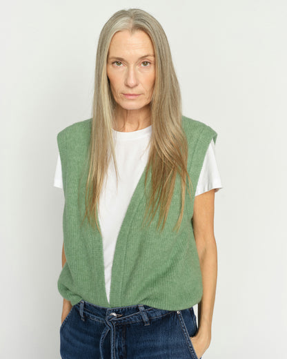 Thora Knit Vest - Turf Green