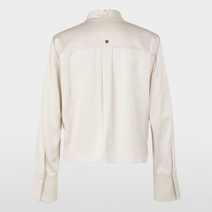 Tie Neck Smart Shirt - Smoke
