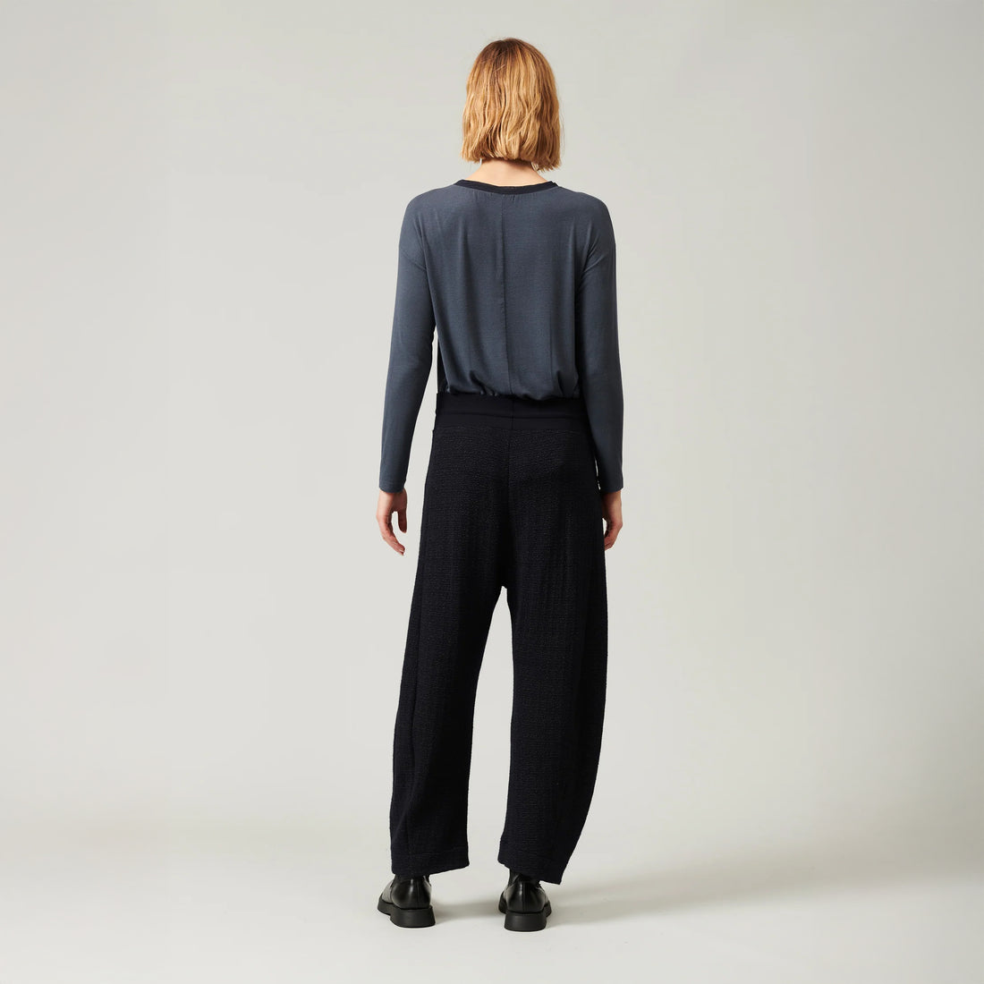 Tie Waist Trouser - Navy Blue