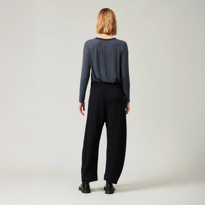 Tie Waist Trouser - Navy Blue