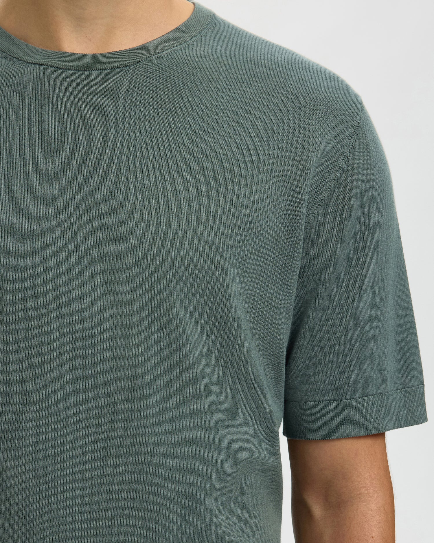 Torino Short Sleeve Knit Crew Neck Noos - Balsam Green