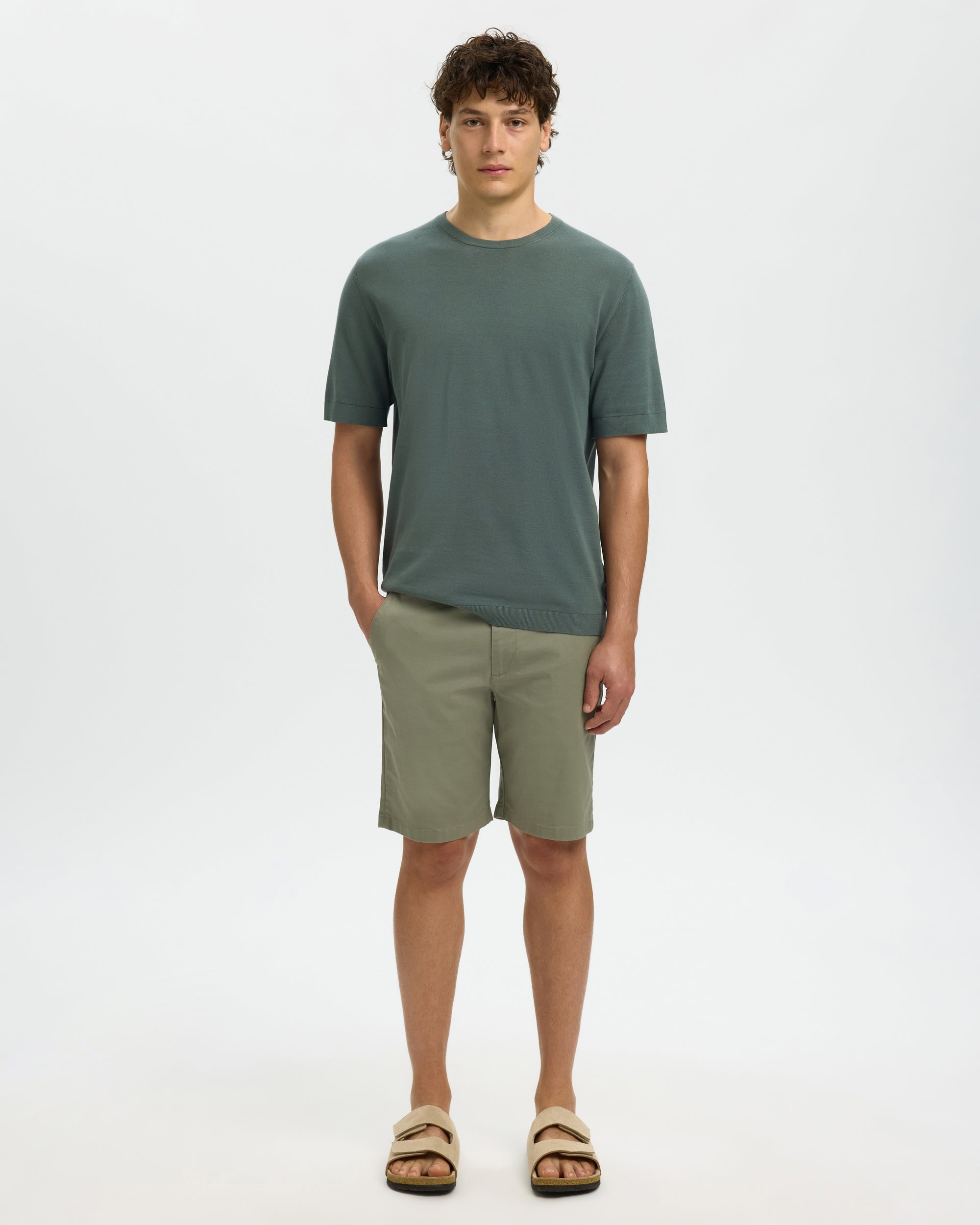 Torino Short Sleeve Knit Crew Neck Noos - Balsam Green