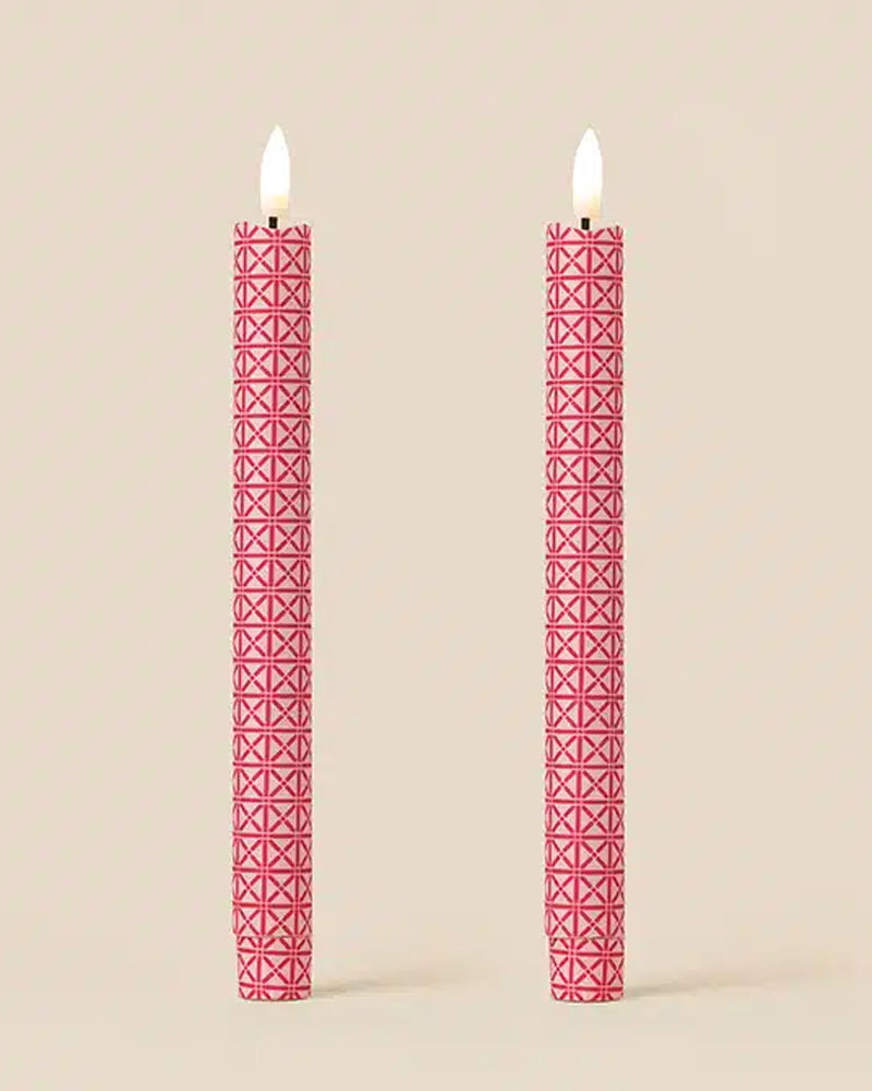 Trellis Twist Flameless Led Taper Candle - Lip Lock