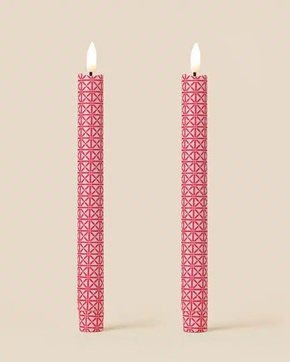 Trellis Twist Flameless Led Taper Candle - Lip Lock