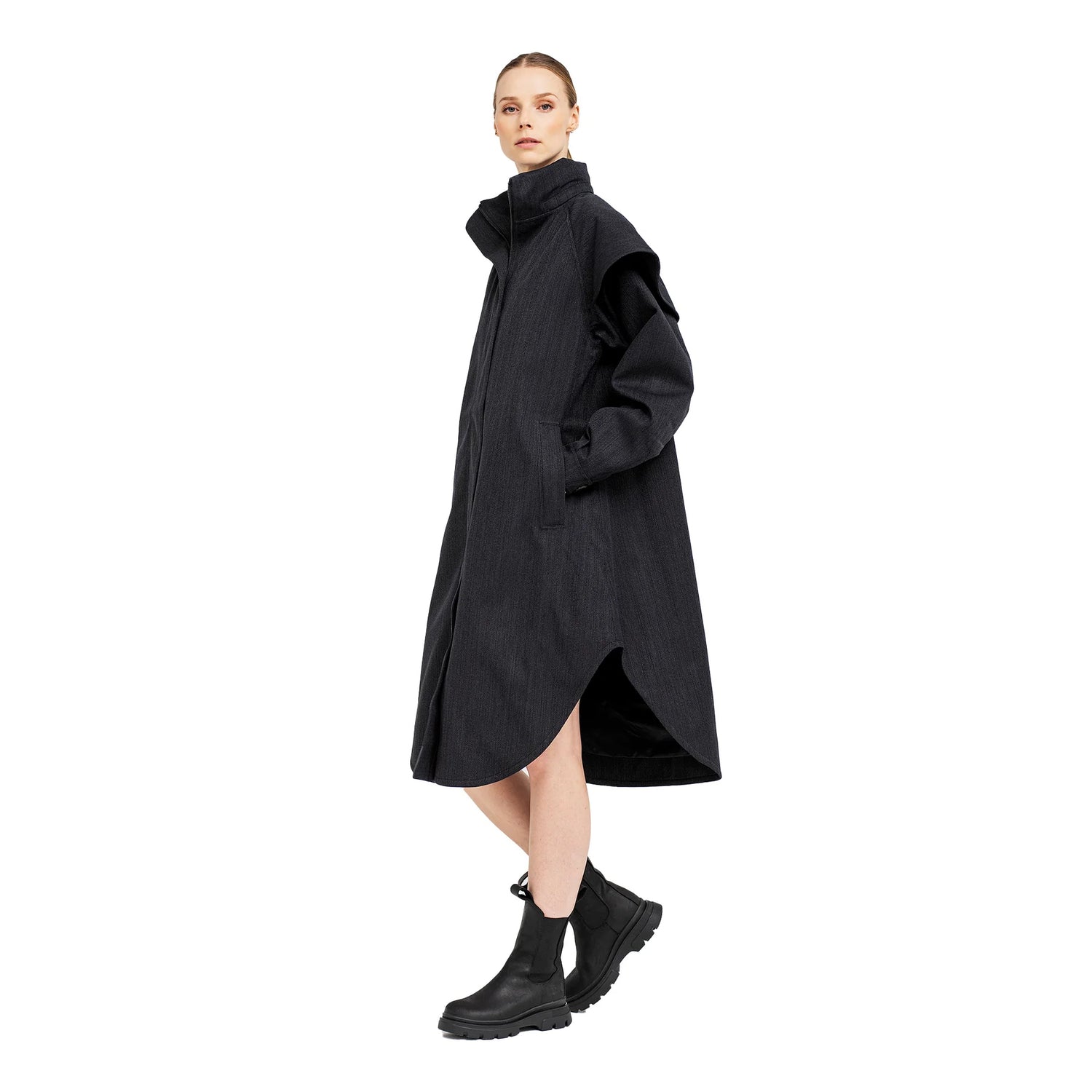 Tyfon Coat - Black Tweed