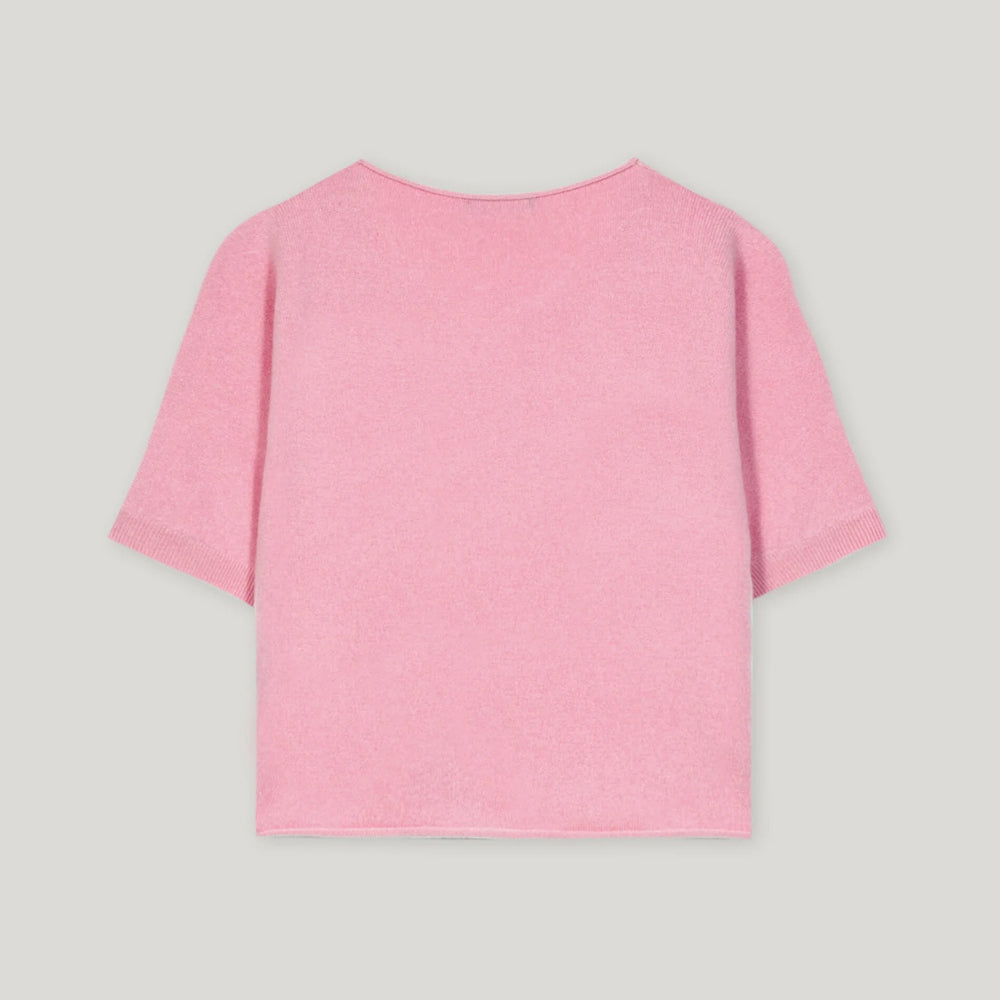 V-Neck Cashmere/Wool Knit - Cherry Blossom