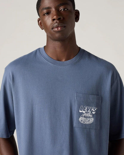 Half Sleeve Graphic Pocket T-Shirt - Levis Flavour Blue