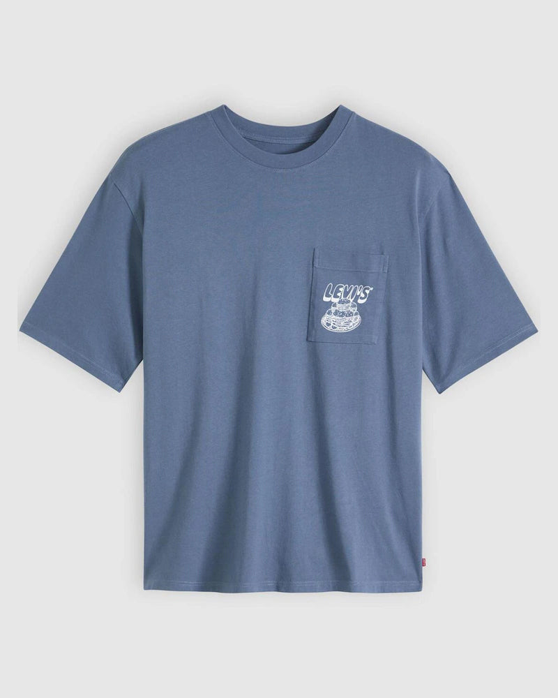 Half Sleeve Graphic Pocket T-Shirt - Levis Flavour Blue