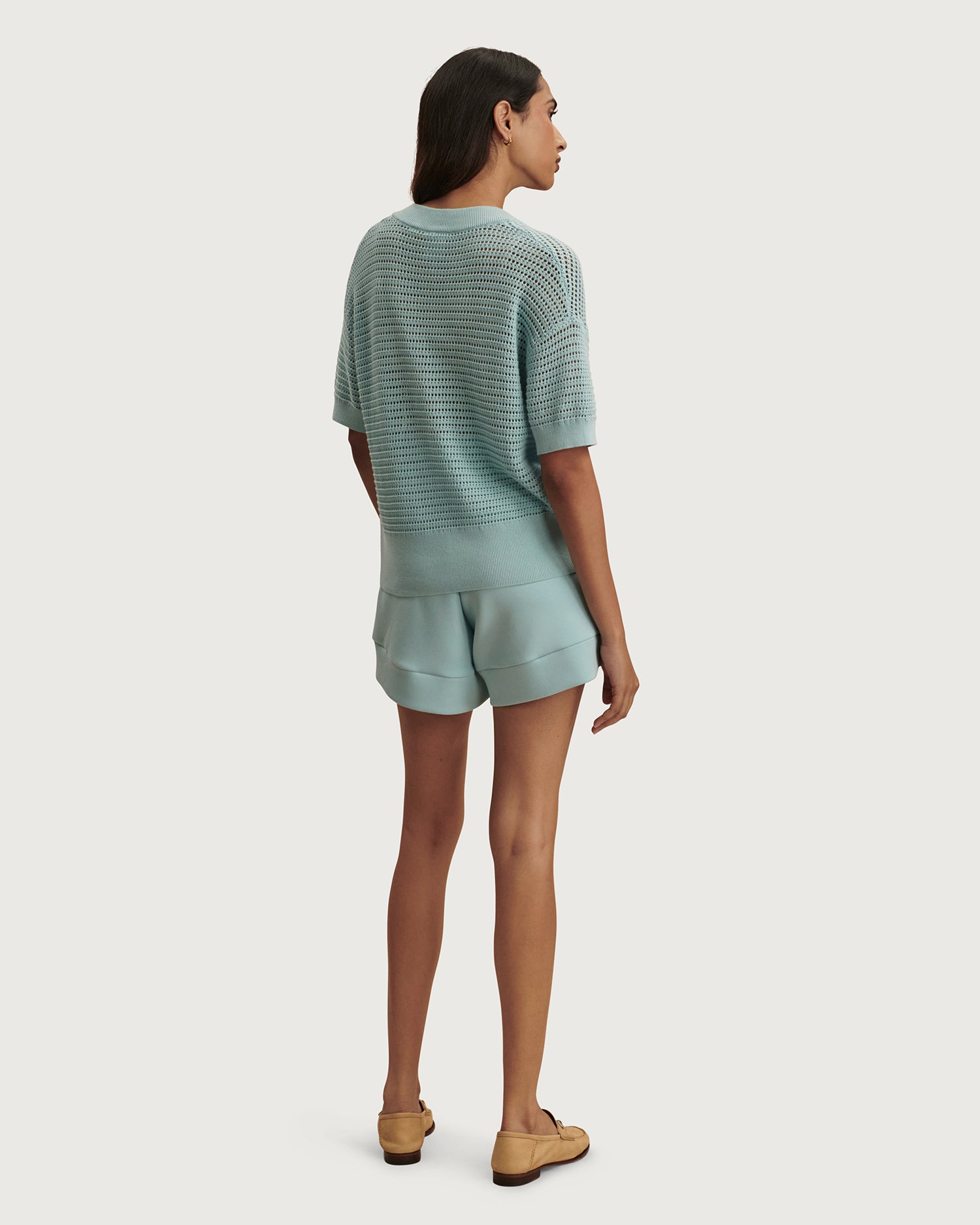 Callie Knit Top - Porcelain Blue