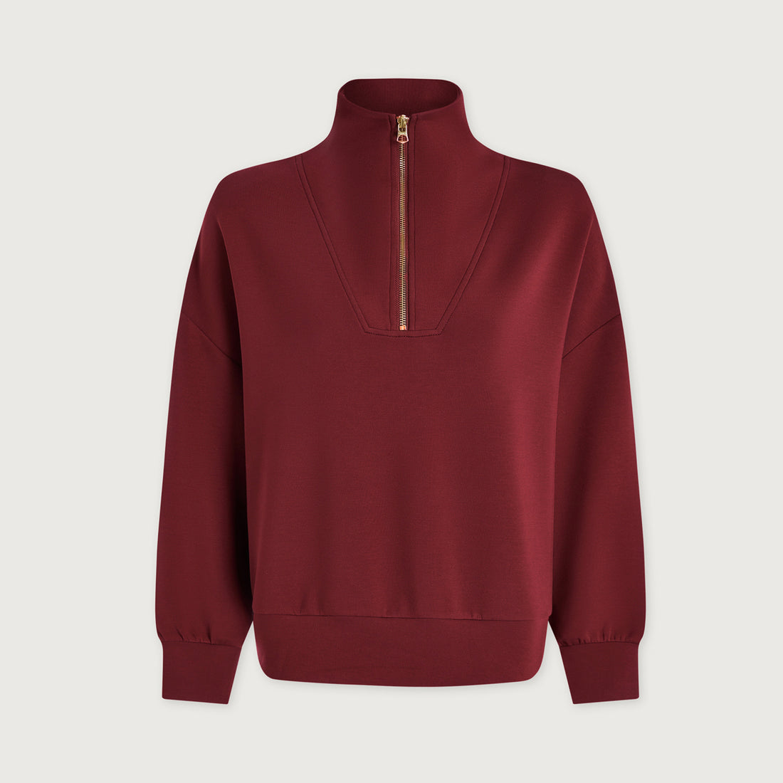Hawley Half Zip Sweat - New Maroon