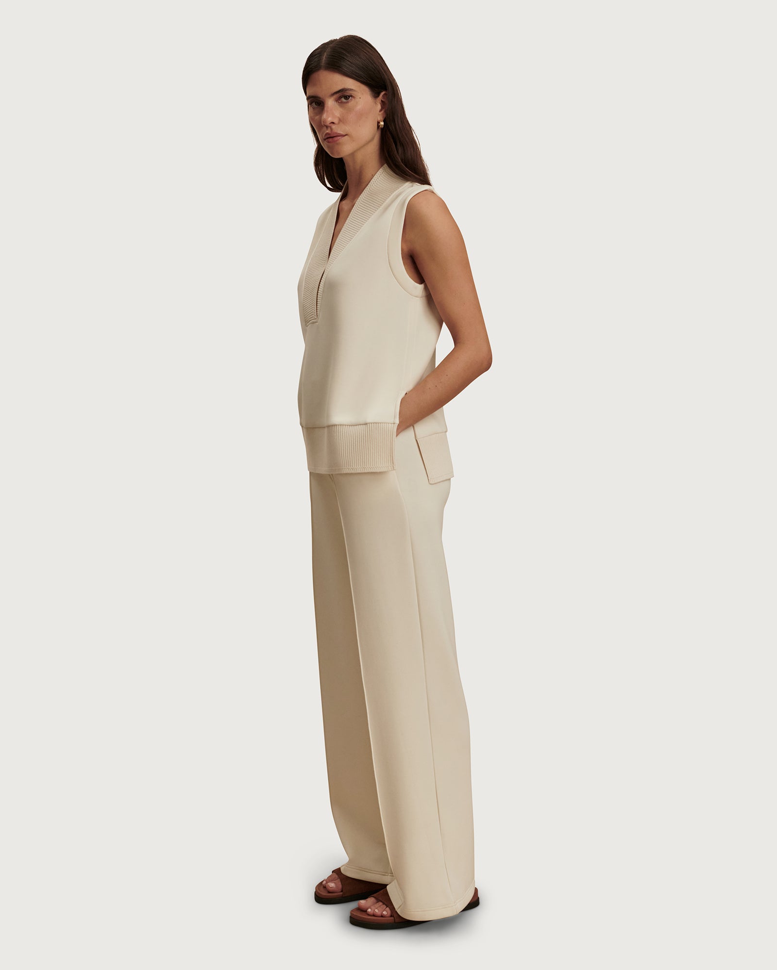 Freida V Neck Tank - Pristine