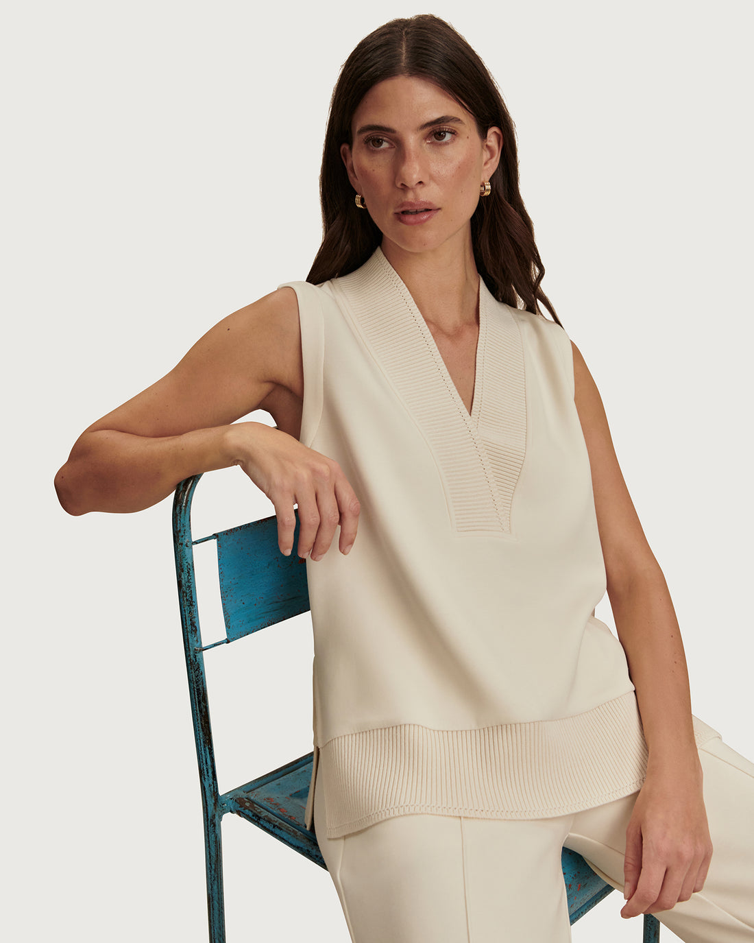 Freida V Neck Tank - Pristine