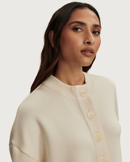 Reena Button Front Sweat - Pristine