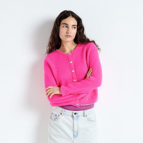 Vitow Cardigan - Neon Pink Melange