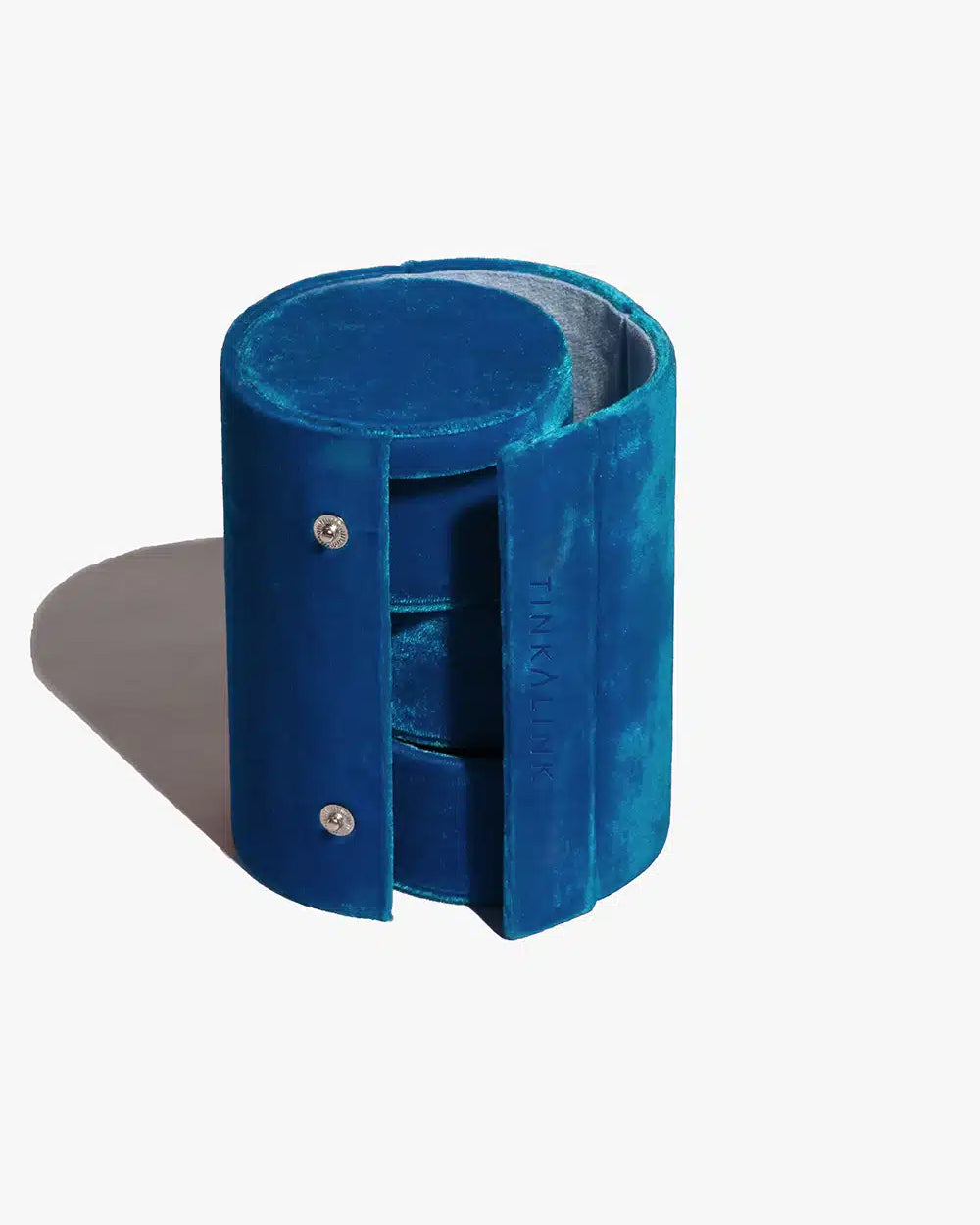 Velvet Jewellery Roll Box - Blue Velvet
