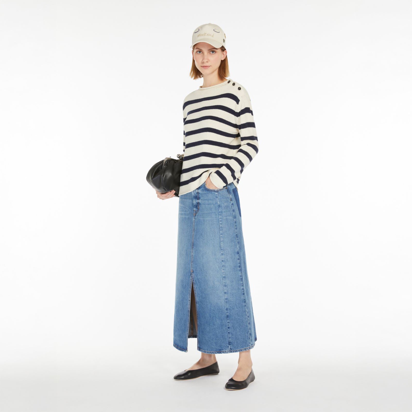 Vibo Stripe Knit Jumper - Navy Pinstripe