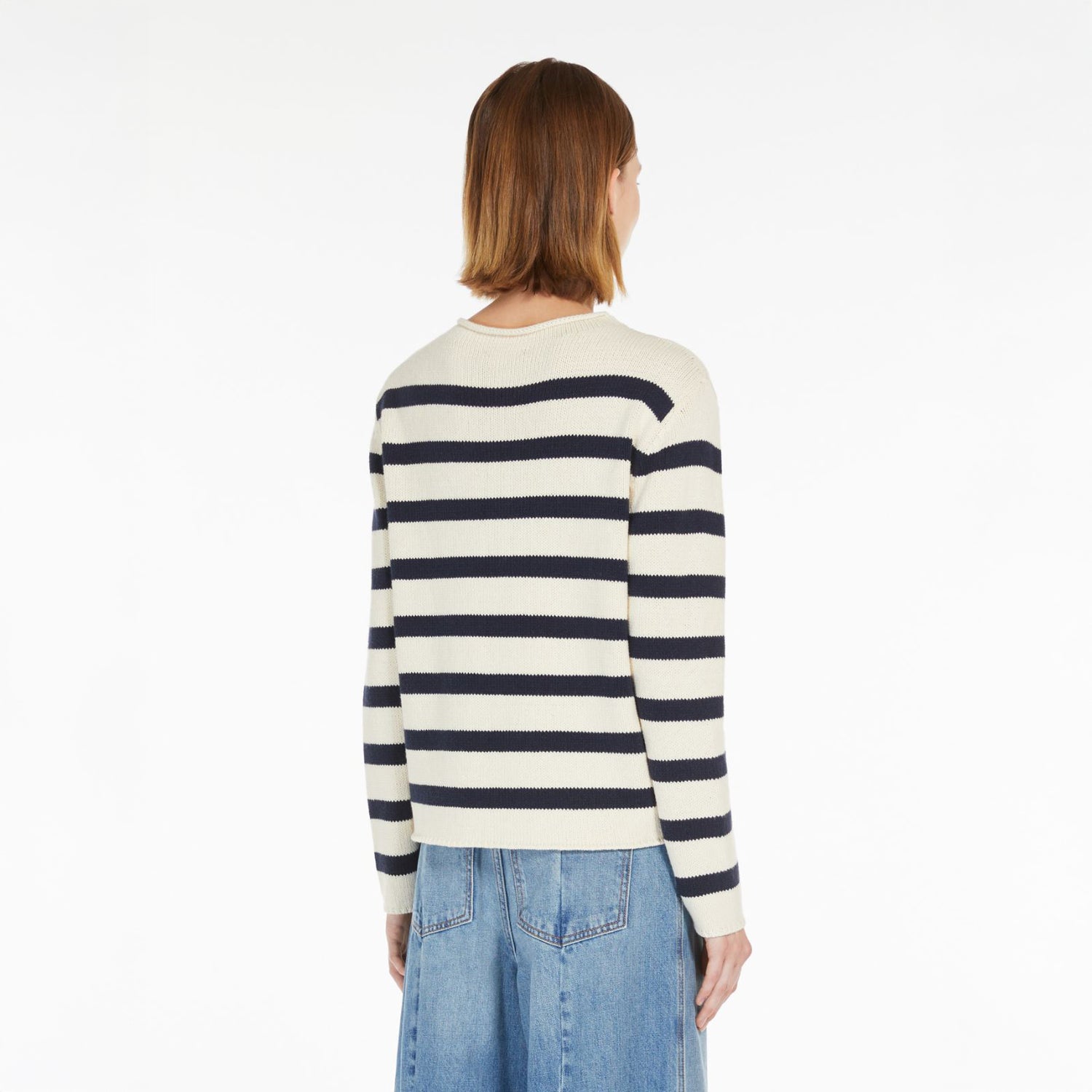 Vibo Stripe Knit Jumper - Navy Pinstripe