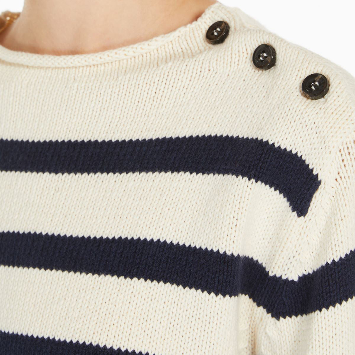 Vibo Stripe Knit Jumper - Navy Pinstripe