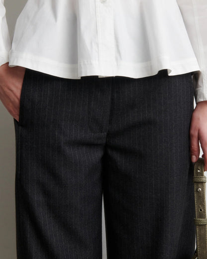 Vienne Barrel Trousers - Dark Grey Melange