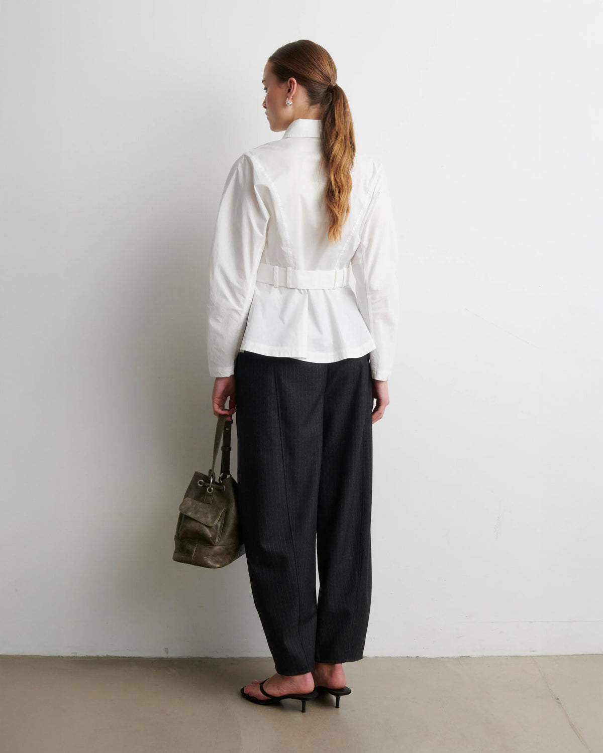 Vienne Barrel Trousers - Dark Grey Melange
