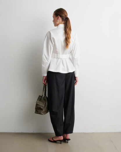 Vienne Barrel Trousers - Dark Grey Melange