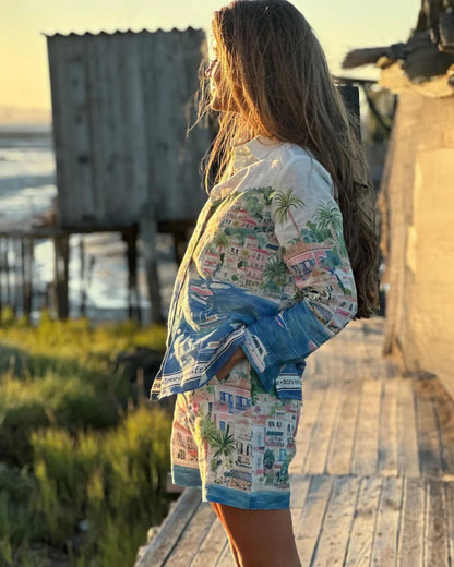 Tea Seaside Print Shirt - Multi