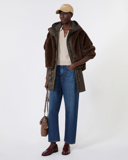 Denemone Faux Fur Bomber - Brown