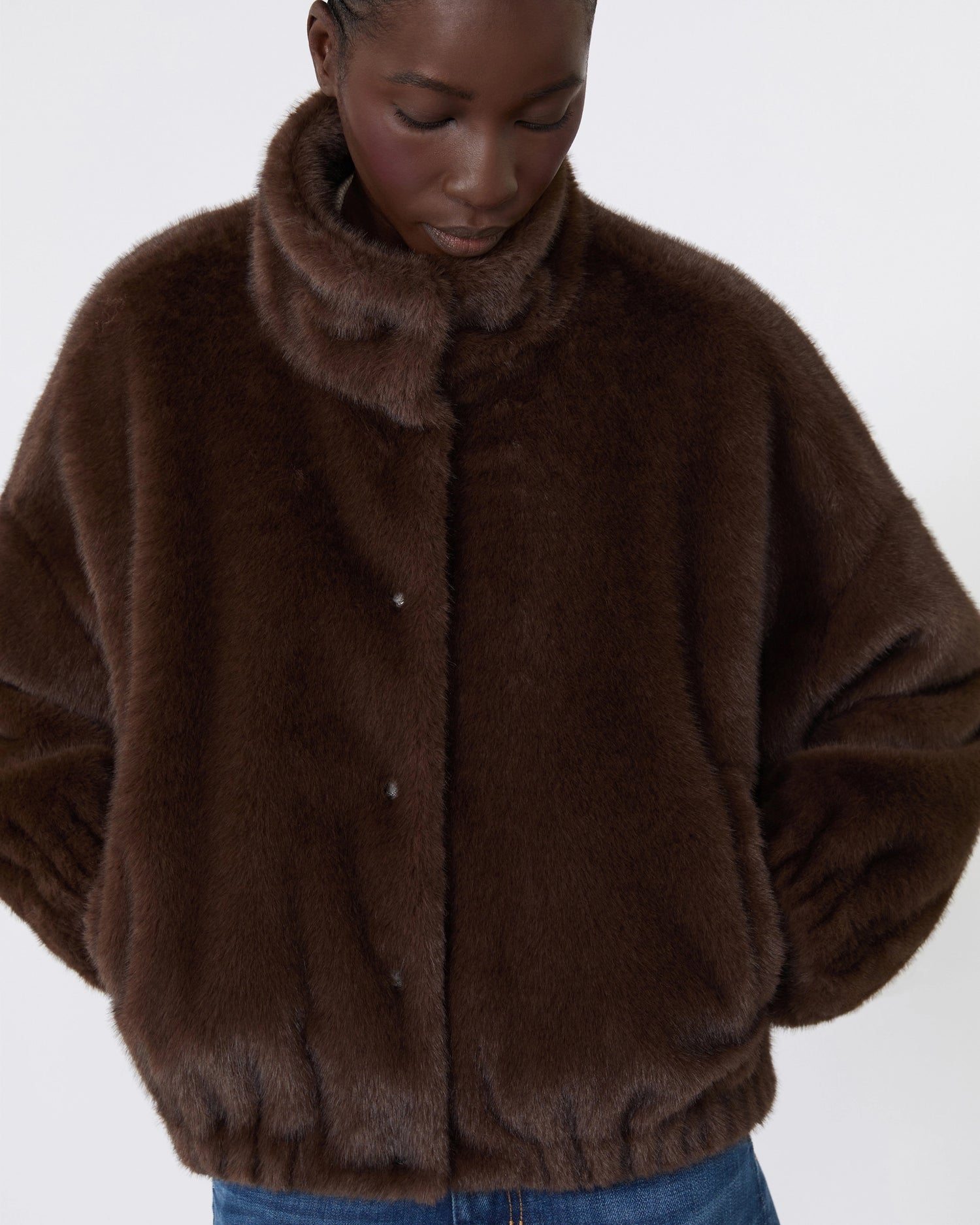 Denemone Faux Fur Bomber - Brown