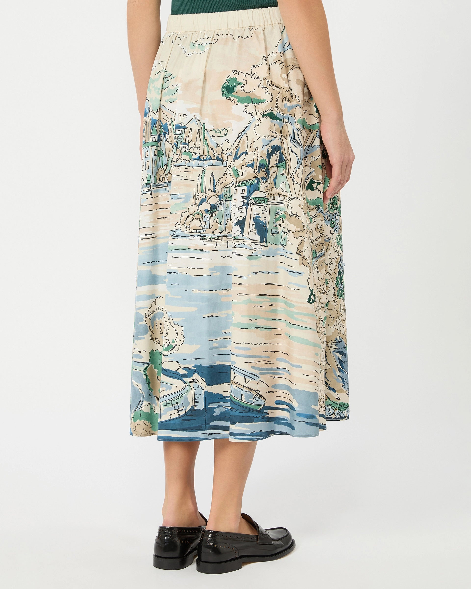 Adeptoa Holiday Print Skirt - Light Blue