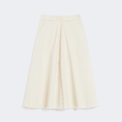 Alvaro Frayed Denim Skirt - Ecru