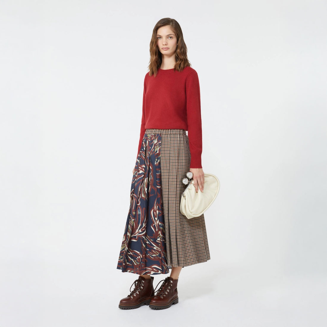 Fanale Pleated Skirt - Red Purple