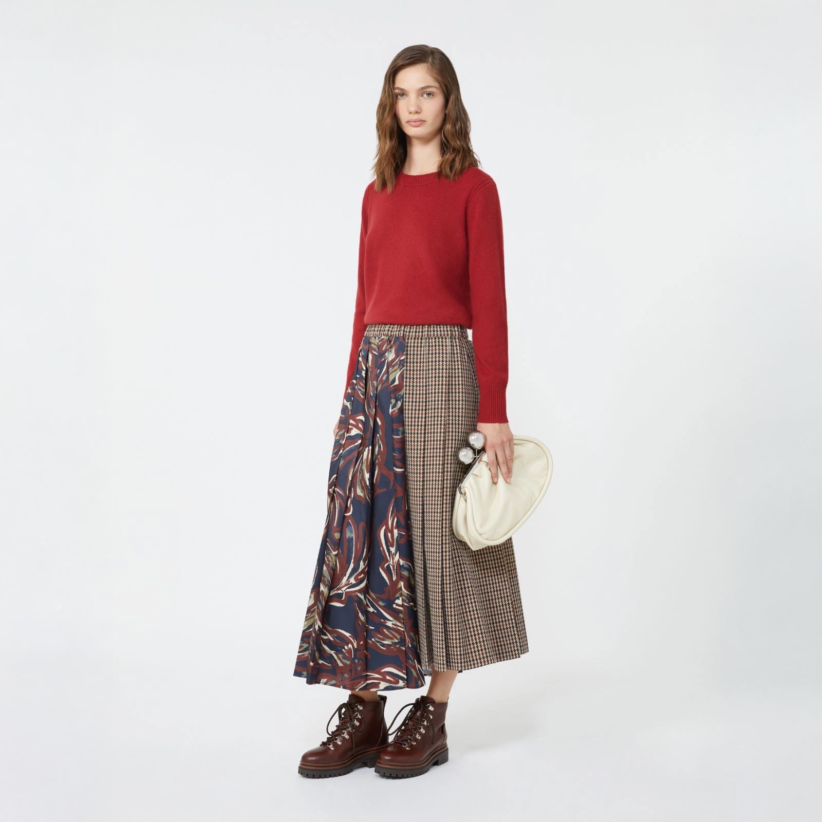 Fanale Pleated Skirt - Red Purple